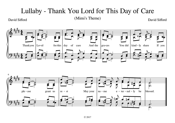 Thank You Lord for This Day of Care