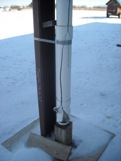 Lower Part of Catch-water System Roof Washer Cracked from Being Frozen