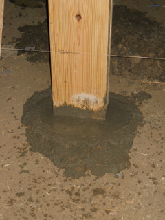 Barn Loft Post in Concrete