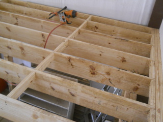 2x4 Blocks at Four Foot Spaces to Block for Plywood Sheets