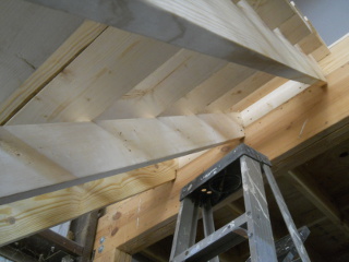 Top Part of Barn Loft Stairs Steps Center Bracing