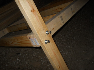 Barn Loft Shelf Leg Bolted