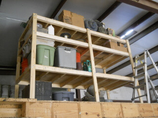 Barn Loft Shelves Loaded with Items