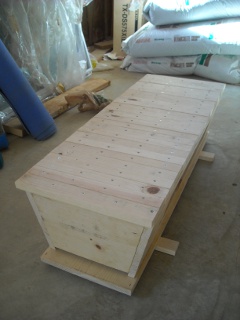 Homemade Top Bar Bee Hive with All Top Bars in Place