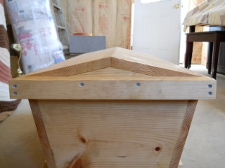 Homemade Top Bar Bee Hive Lid Side View