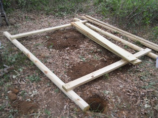 Bees 2012 Building First Wall of Fenced Area