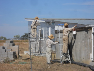 Painting Cistern Siding & Summer Kitchen Facia