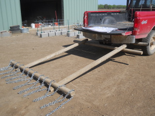 Shack Caddy Set Up as Planting Dragging Device