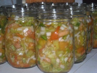 Spring Garden 2010 Fall Green Tomatoes and Vegetables in Jars for Lacto-Fermentation Preservation
