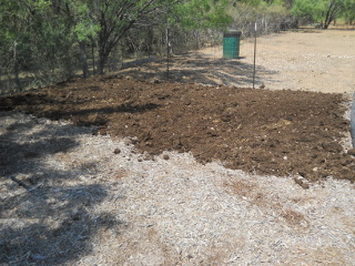 Manure on Mulched Garden Bed