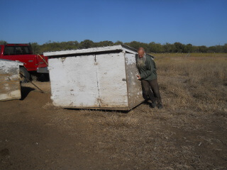 Getting Goat Shed in Place