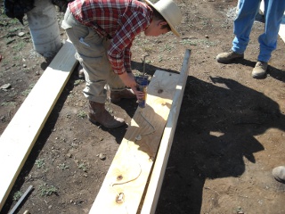 Gluing Plywood for Foundation Built-up Beam