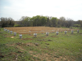 General View of Built-up Beams in Place for Pier and Beam Foundation