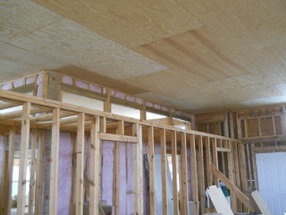 Great Room/Bathroom Final Ceiling Panels in Place