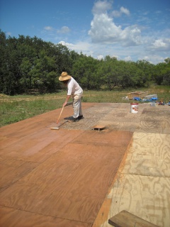 Painting Subfloor with Water Sealer