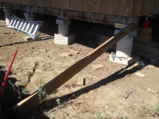 Pushing Beam in Place with Floor Jack