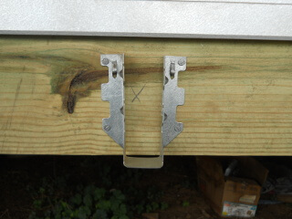 Porch Joist Hanger on Ledger