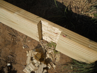 Porch Joist Notched to Go Around Porch Post