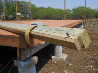 Porch Post with Concrete Footer Tube Pre-set in Place