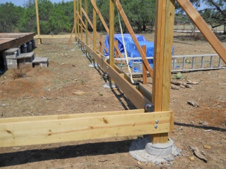 Porch Joist Braces in Place