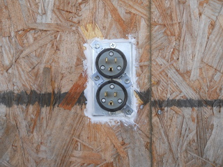 External Electricity Male Receptacle in Place