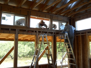 House Installing Pony Wall Windows