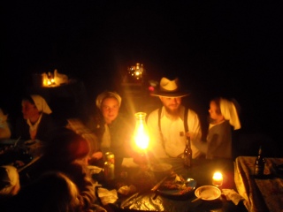 Mark and Tracy Around the Supper Table at Their Betrothal Party