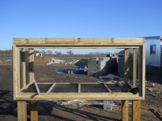 Meat Dryer Roof Rafters/Blocks, Front View