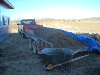 Landscaping Mulch in Flatbed Trailer