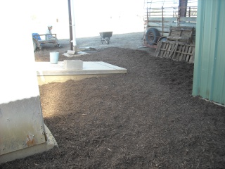 Landscaping Mulch Beginning on North Side Lean-to