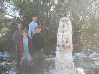 Neighbor Children & Their Snowman