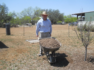 Kevin Happily Carting Mulch