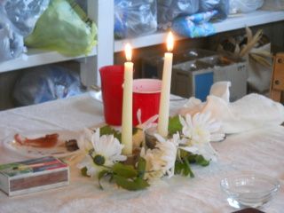 Passover Candles Lit