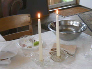 Passover Lit Candles