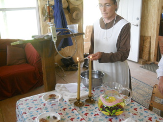 Lighting the Passover Candles