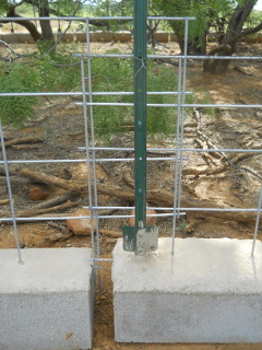 Portable Cinder Block, Cattle Panel Pig Fencing Tied Together