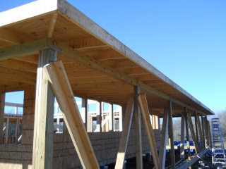 Porch Rafters Plywood Complete Bottom Side View