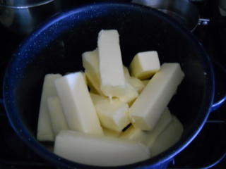 Blocks of Butter in Pot