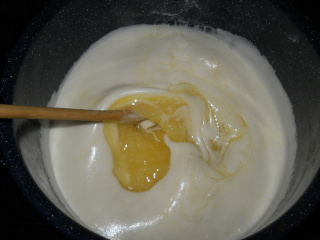 Stirred Foam on Melted Butter