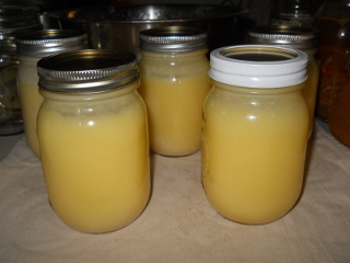 Hardened Butter in Canning Jars