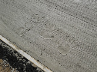 Spring Ranchfest 2012 Betrothed Couple's Handprints in the Concrete