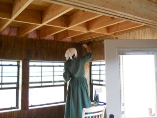 Spring Ranchfest 2012 Staining the Cottage Internal Siding