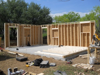 Spring Ranchfest 2012 Two Walls of Cabin Raised - Inside View