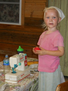 Ranchfest Ella Working with the Ladies Sewing