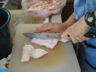 Cut Up Pig Fat