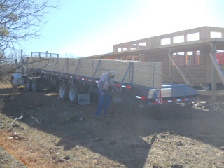 House Roof Trusses on Delivery Truck