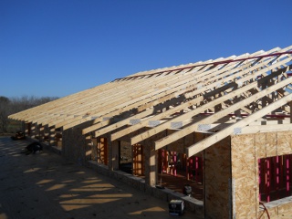 House Roof Trusses Finished - End View