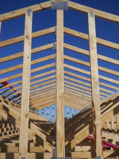 House Roof Trusses Finished - Slope View