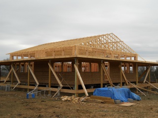 House Roof Trusses Finished - Full View