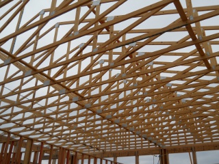 House Roof Trusses Finished - Inside View